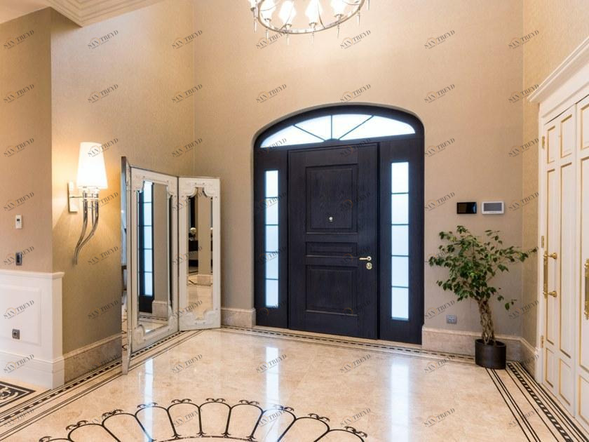 OIKOS VENEZIA Бронированная деревянная входная дверь со стеклянными панелями Evolution sun-id-1432353