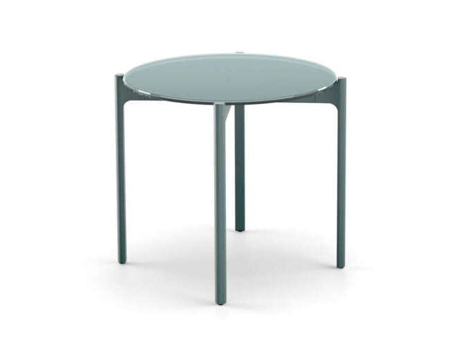 Круглый алюминиевый и стеклянный садовый столик DEDON IZON ARCH-00060167