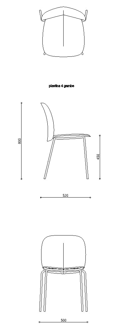 Рециркулированный пластиковый стул с металлическими ножками S-CAB Mentha ARCH-00141458 - Вид №14
