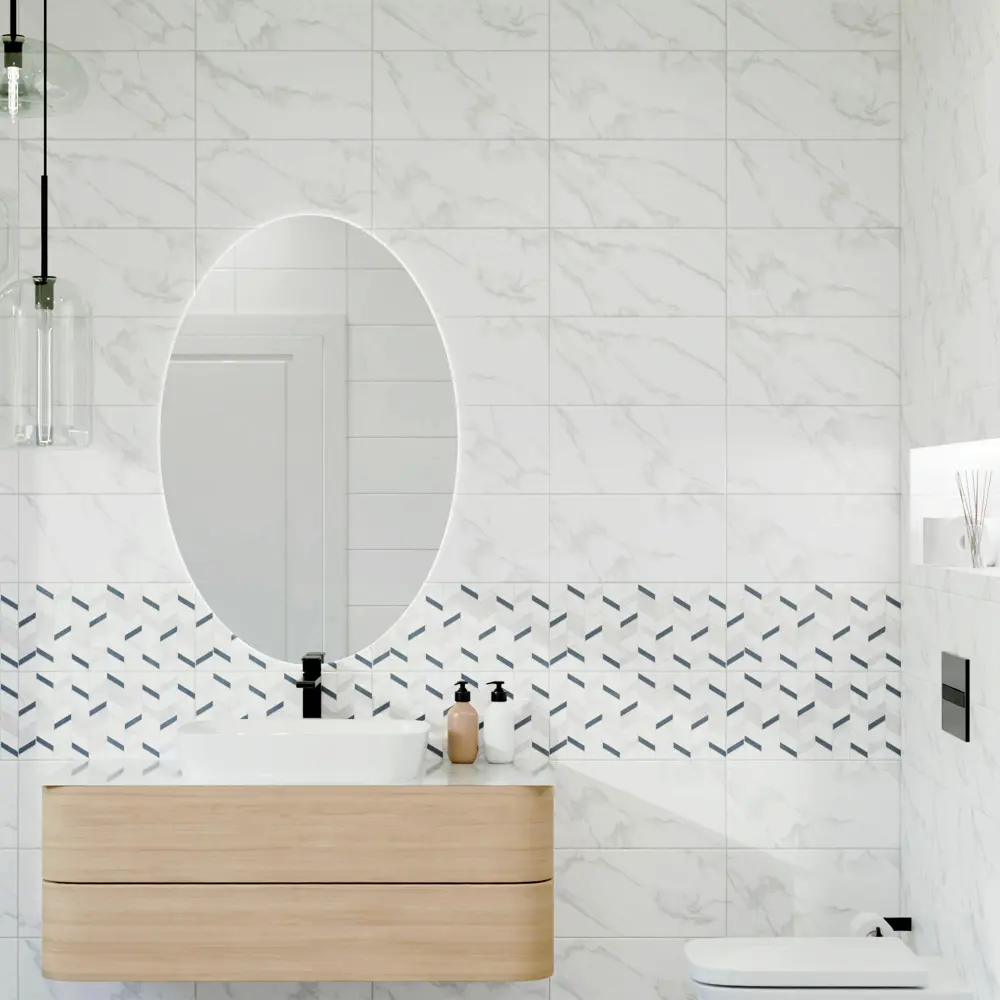 Плитка настенная Mersey Calacatta A0554H24104 20x40 см 1.6 м² матовая цвет серый Santreyd STLM-2088295