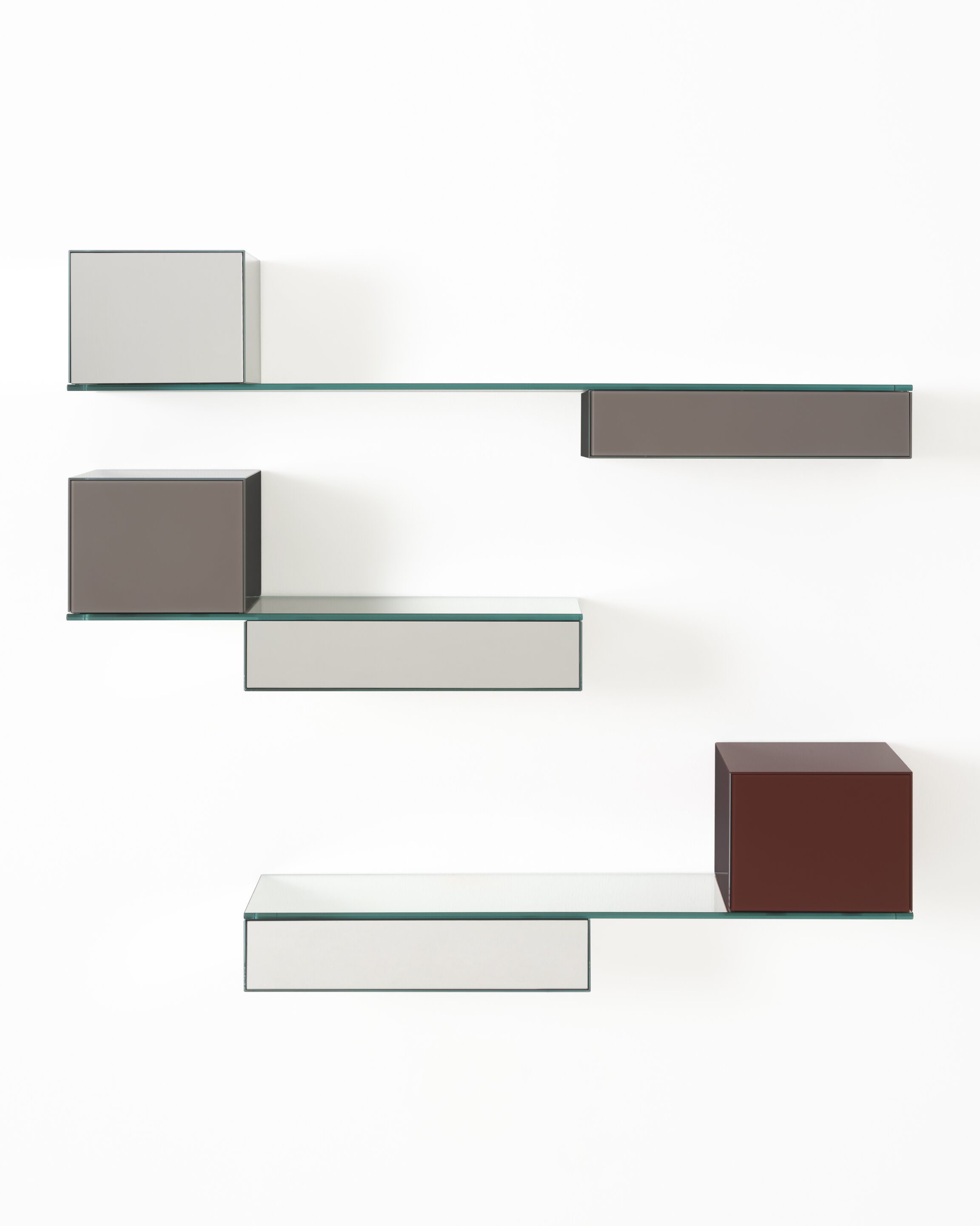 Зеркальный стеклянный шкаф с ящиками Glas Italia Ollie ARCH-00057757