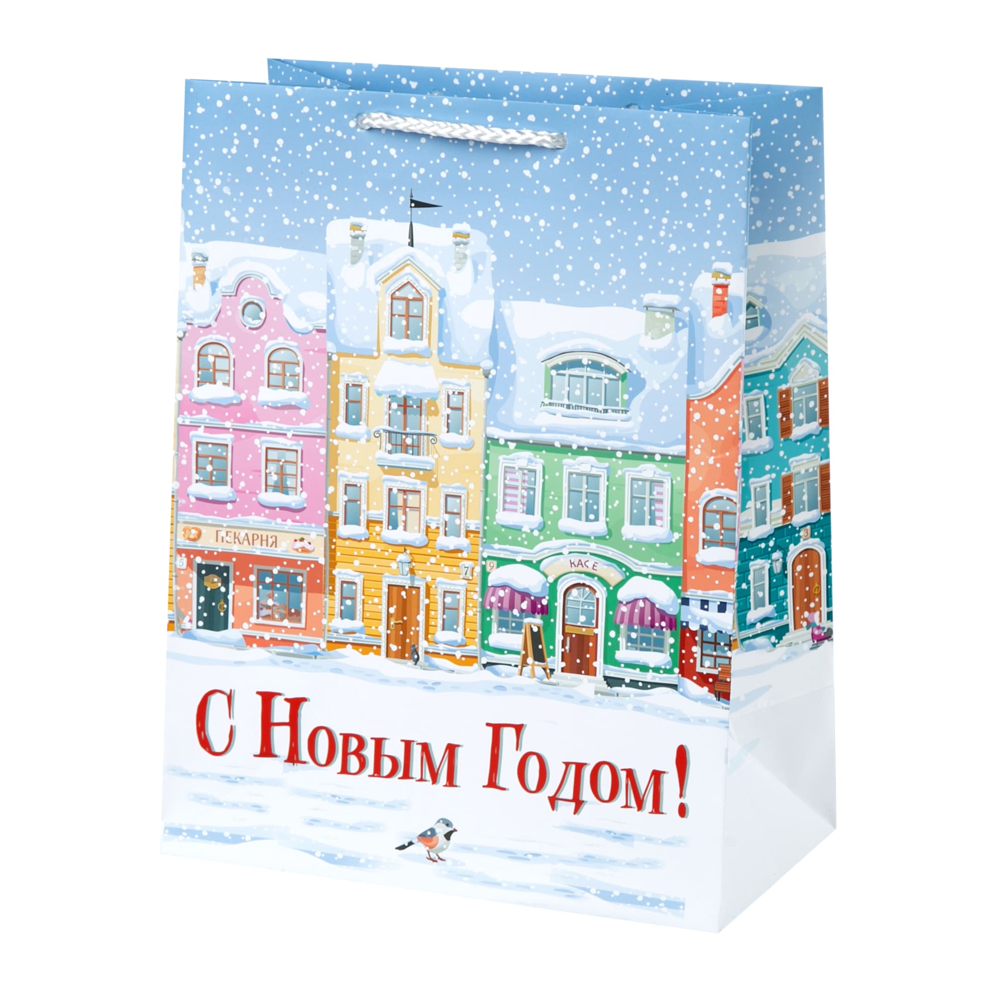 82801944 Пакет подарочный «Зимний город» 18x23 см Santreyd 