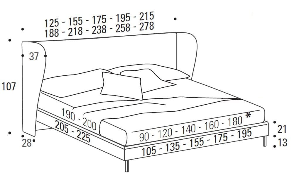 Двуспальная кровать для хранения ткани с мягким изголовьем Felis Bedstories ARCH-00019088 - Вид №6