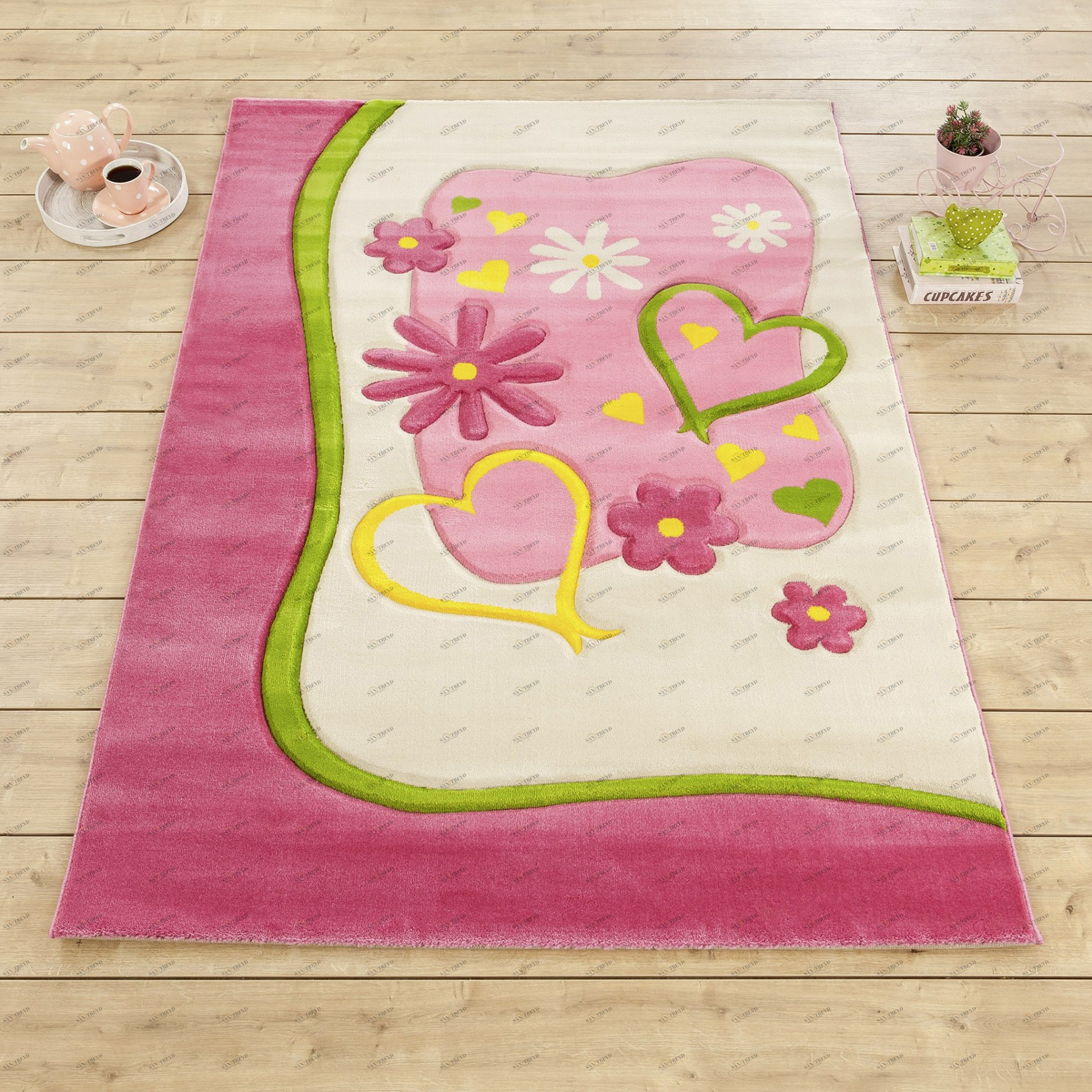 Ковер детский розовый 133х190 см Lady CILEK PRINCESS 00-3832217 Розовый Santreyd