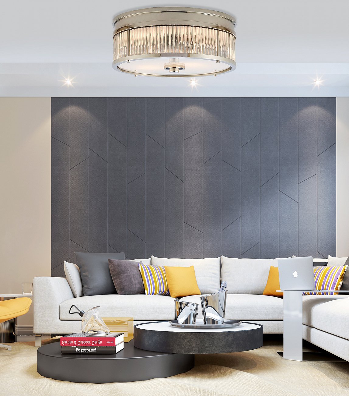 Светильник потолочный 20х40 см никель Stamford BRCH9004-40 DELIGHT COLLECTION ДИЗАЙНЕРСКИЕ 00-3882400 Прозрачный;серебро  - Вид №1