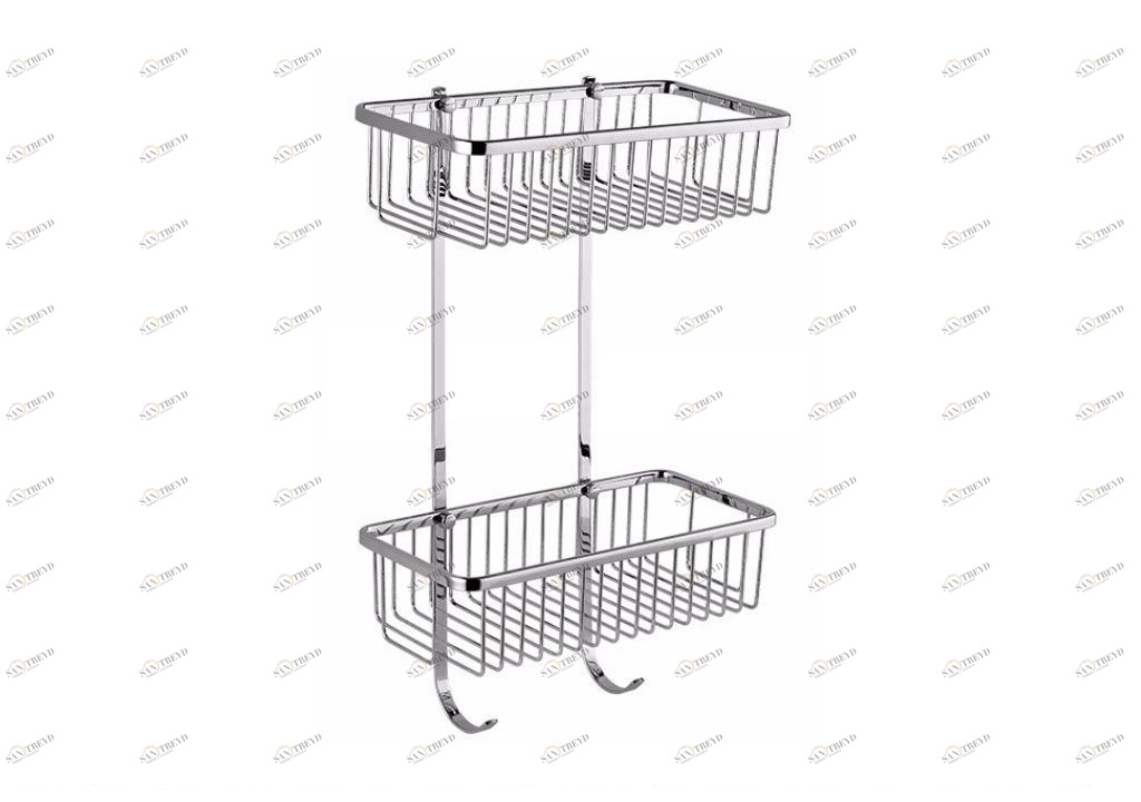 Полочка Aquanet 8148 (30 см, двойная, с крючками) 8100