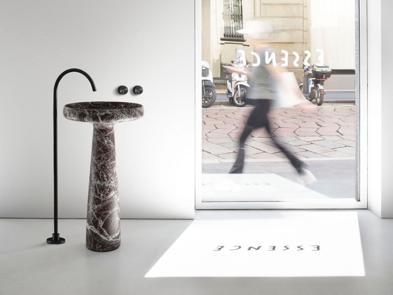 Круглый отдельно стоящий умывальник из красного мрамора Levanto Falper SORGENTE ARCH-00046524 - Вид №2