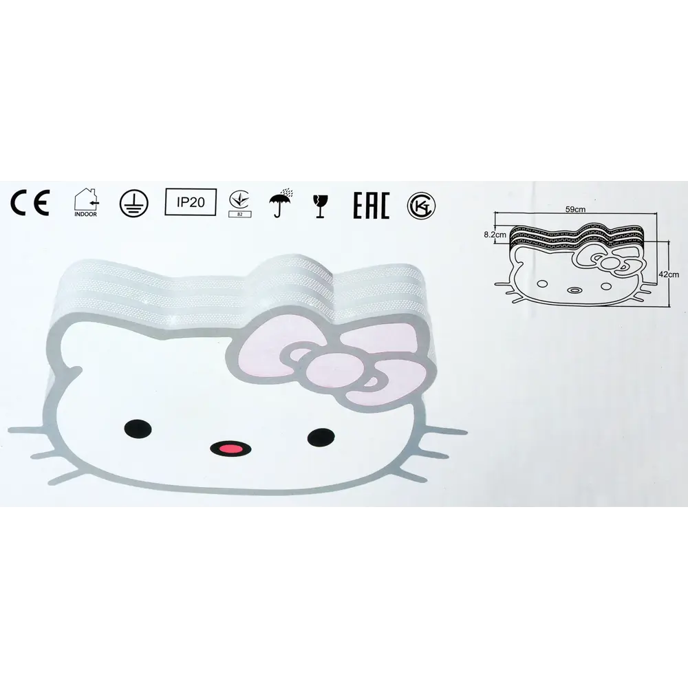 Светильник настенно-потолочный светодиодный Hello Kitty, 20 м², регулируемый белый свет, цвет белый 82070139 STLM-2087860 Arte Lamp  - Вид №6