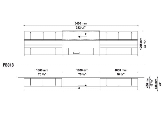 Подвесная секционная настенная Книжная полка B&B Italia PAB ARCH-00103035 - Вид №5