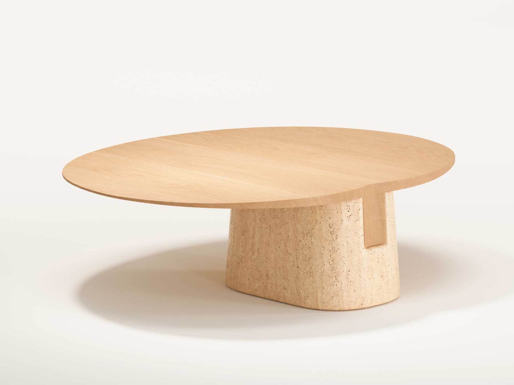 Овальный журнальный столик из дерева и травертина Wewood Anchor ARCH-00117262 - Вид №24