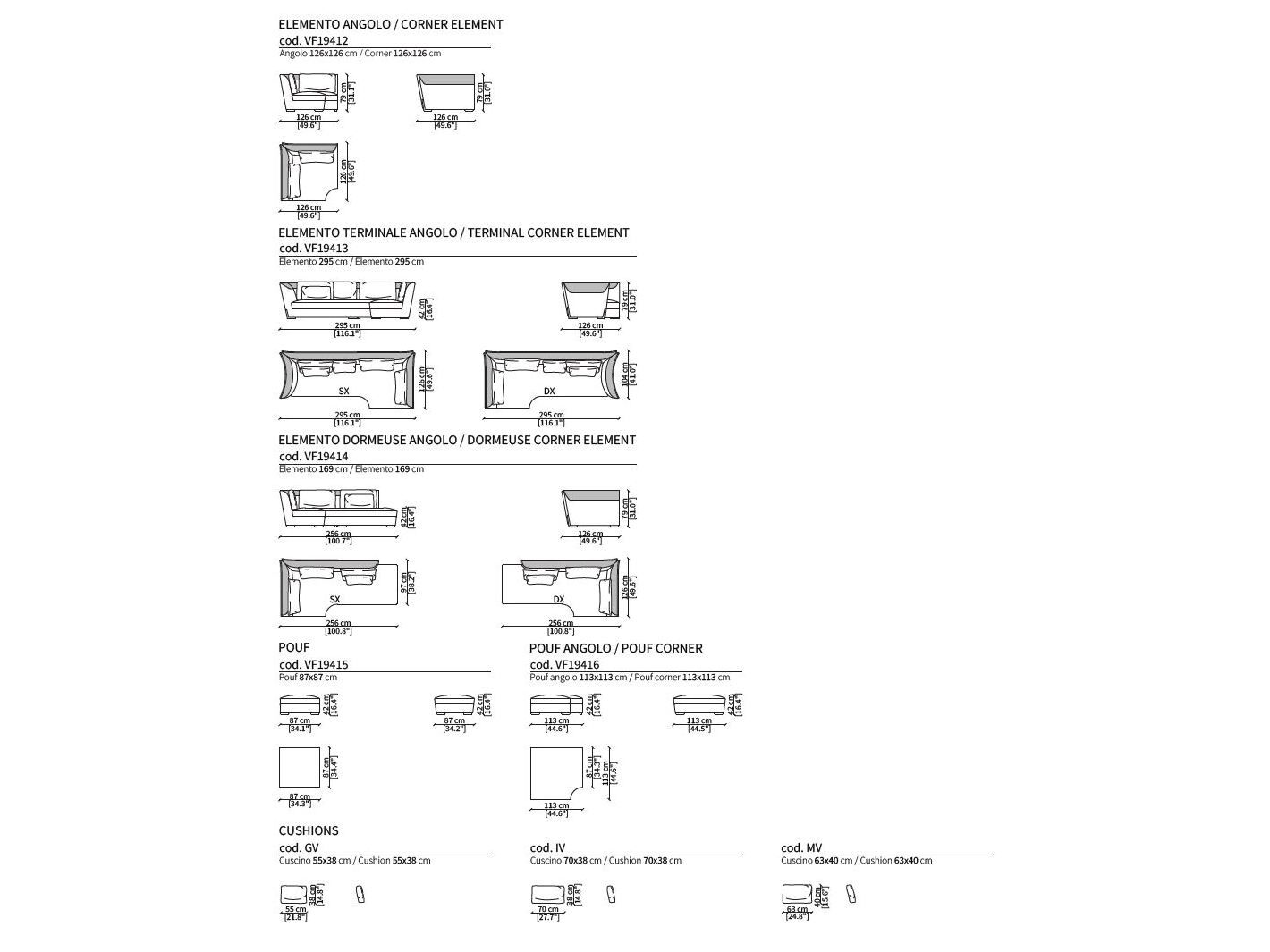 Модульный тканевый диван Vittoria Frigerio VIVALDI ARCH-00140723 - Вид №9