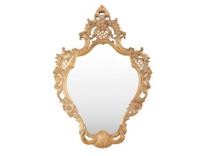 Деревянное зеркало с рамкой стены