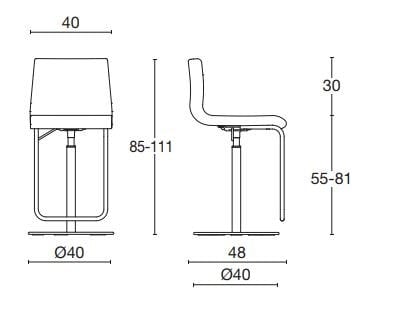 Регулируемый по высоте тканевый стул со спинкой Diemme PRINCE ARCH-00080375 - Вид №5
