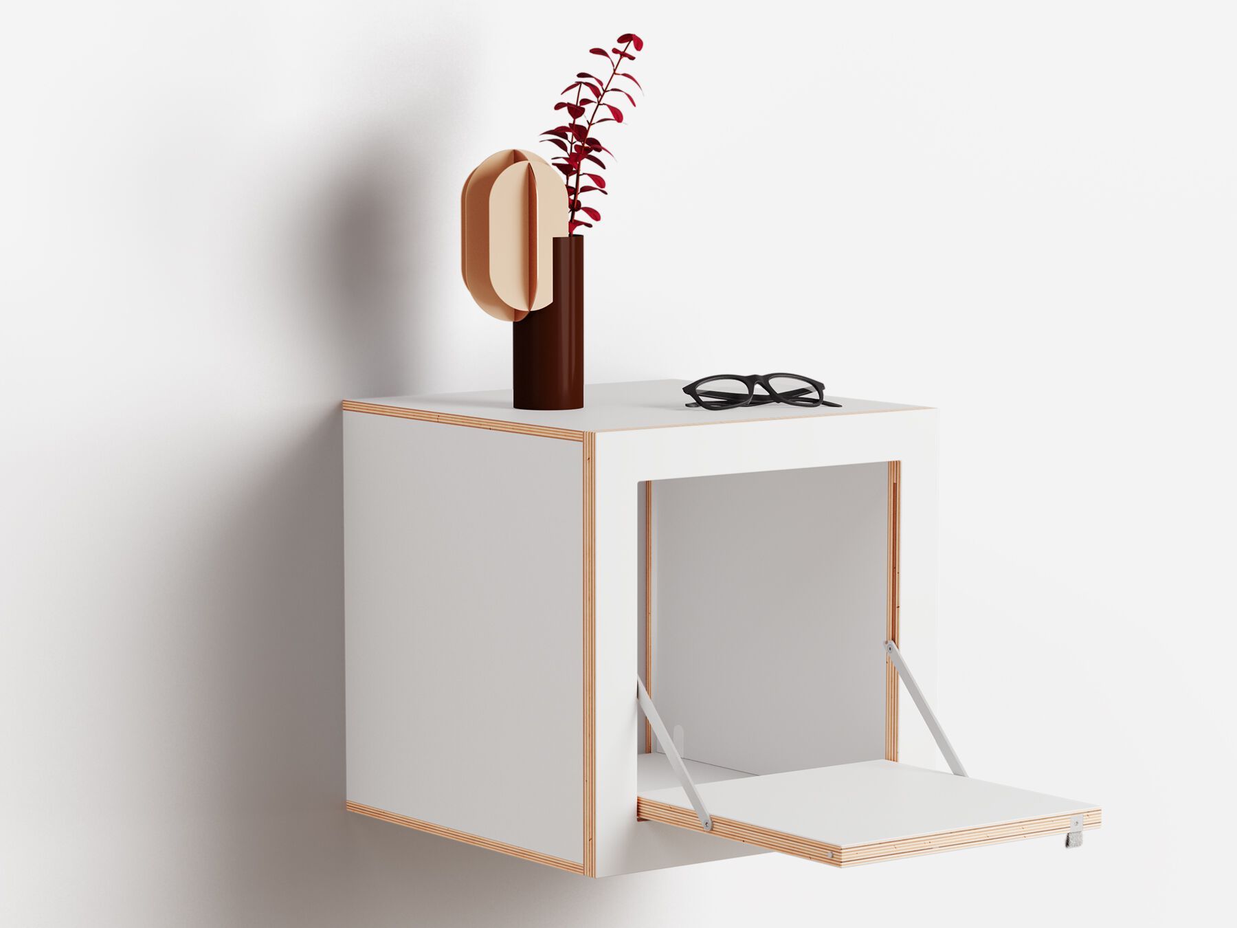 Фанерная подвесная тумбочка AMBIVALENZ Fläpps Box 40x40x40 ARCH-00125712