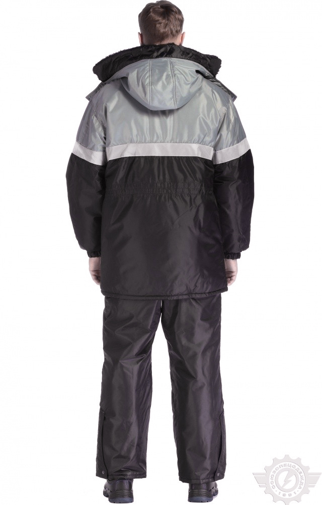 64914 Костюм "Уренгой" VIP зимний черно-стальной с СВП  Зимняя спецодежда  размер 52-54/182-188  - Вид №7