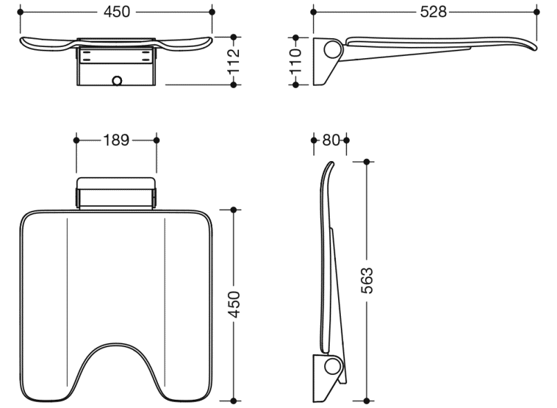 900.51.40460 Мобильное складное сиденье HEWI System 900 - Вид №5