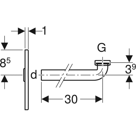 115.415.00.1 Финишный комплект Geberit для раковины с внутристенным сифоном Geberit  - Вид №3