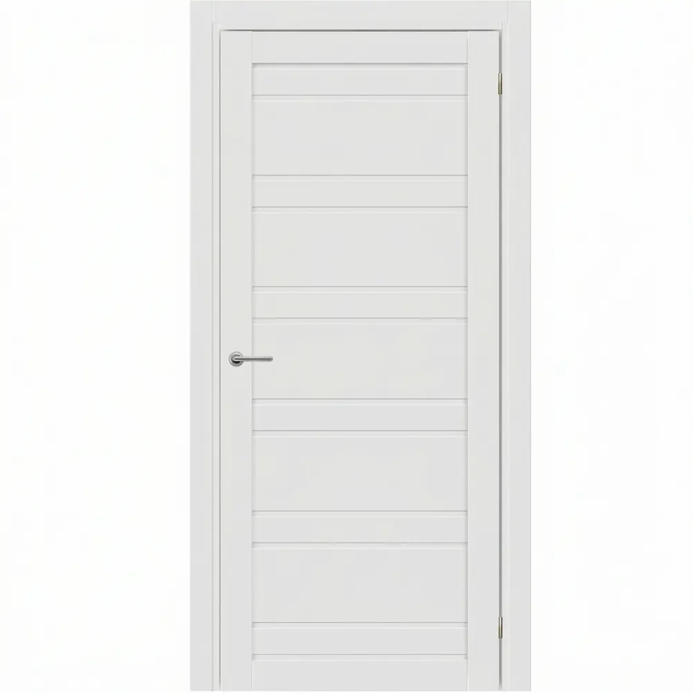 Дверь межкомнатная глухая Паудер 90x200 см Hardflex цвет белый с замком и петлями KREAFORTA STLM-2196230