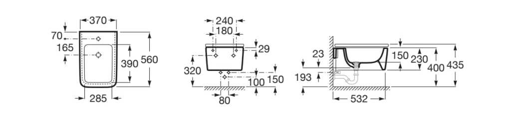 Керамическое подвесное биде Roca Inspira ARCH-00048888 - Вид №2
