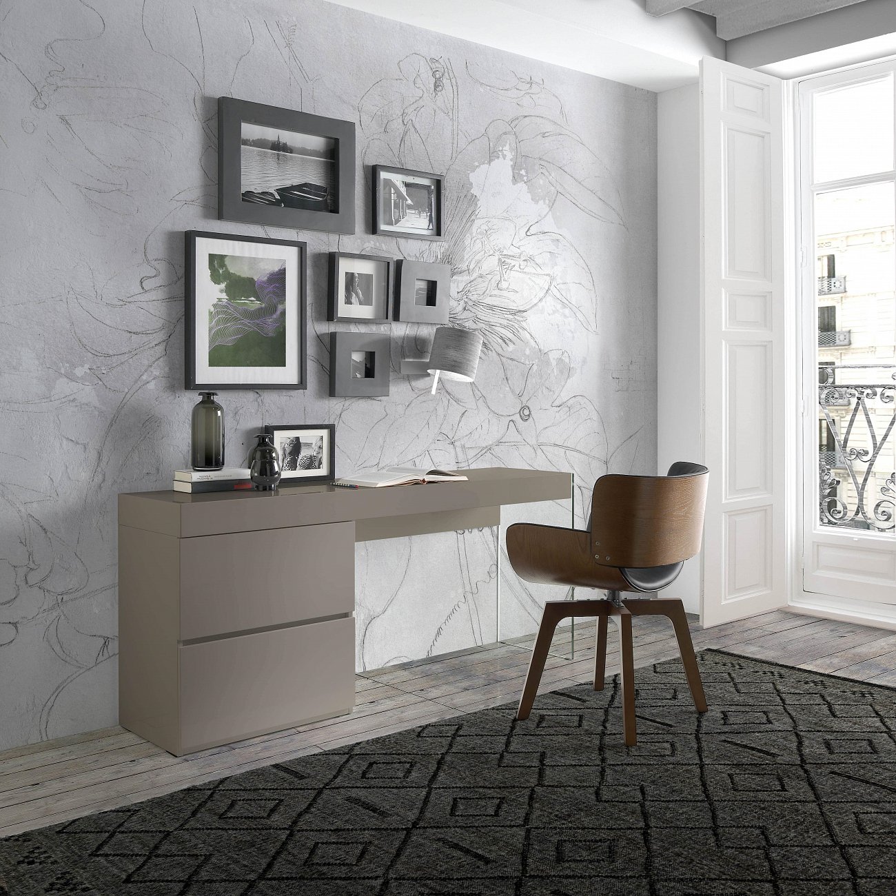 Письменный стол с ящиками коричневый Personalidad от Angel Cerda ANGEL CERDA  241799 Бежевый  - Вид №2