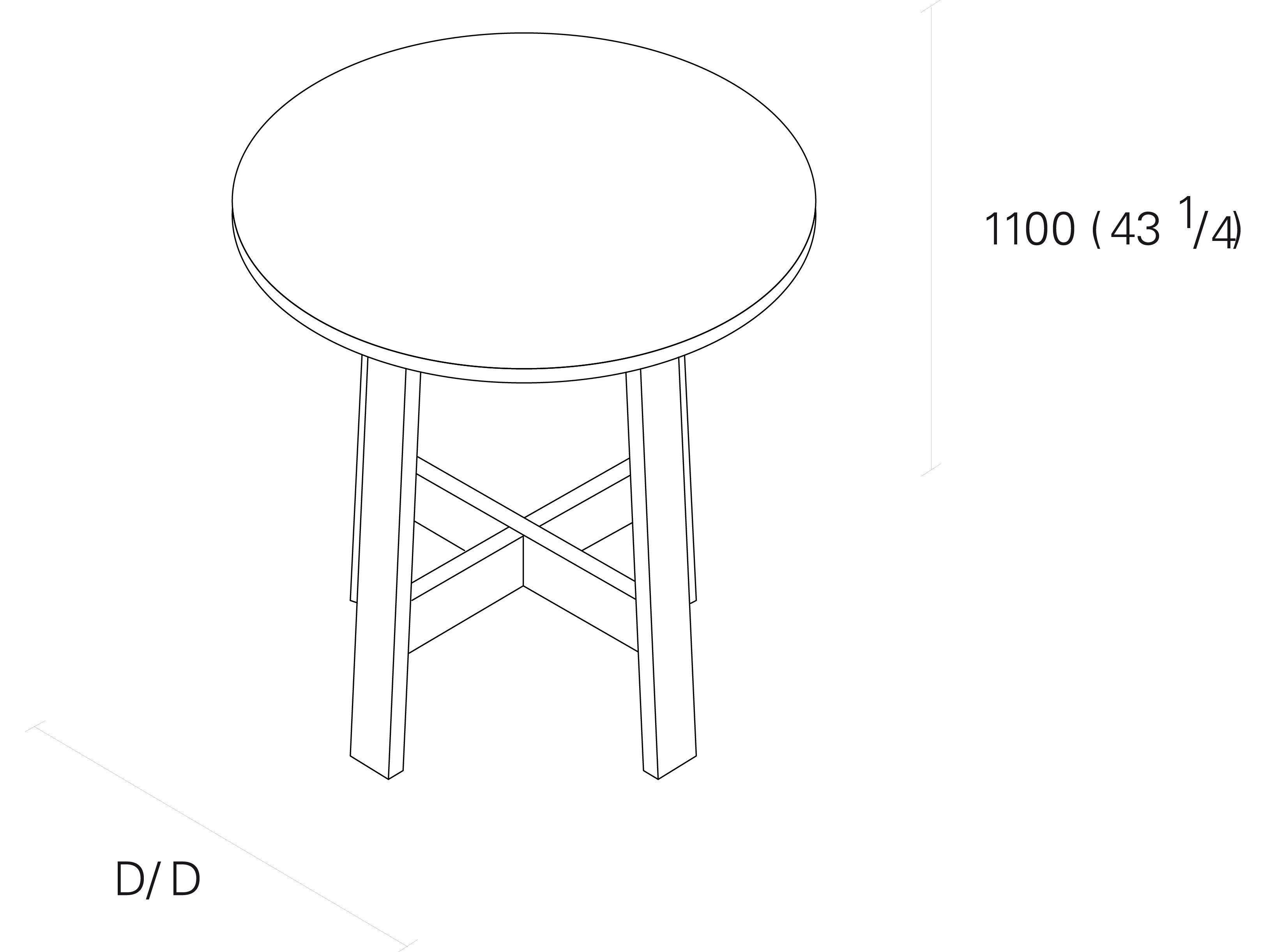 Высокий круглый дубовый стол e15 Basis ARCH-00082230 - Вид №2