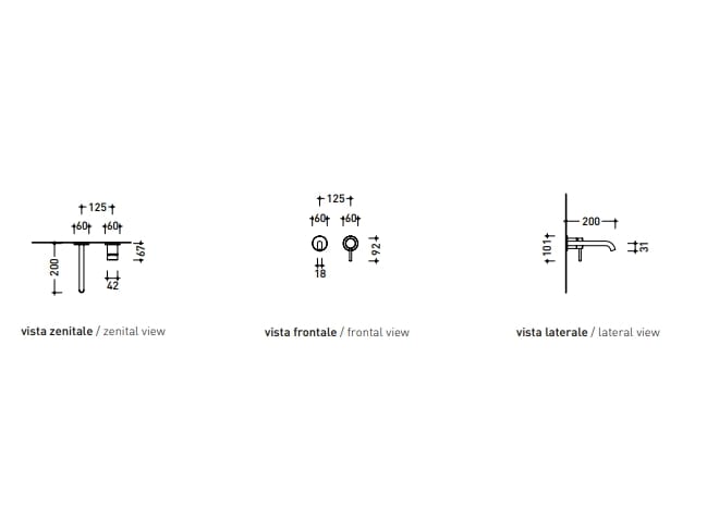 Смеситель для раковины из нержавеющей стали Ceramica Flaminia стиль ARCH-00038447 - Вид №2