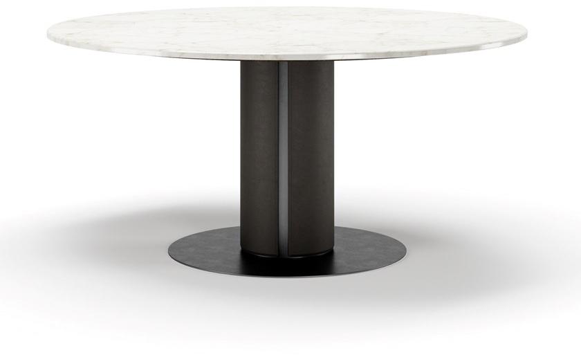 SM Living Couture Круглый мраморный стол с основанием, обтянутым кожей Hoffman Tvo_04 - Вид №1