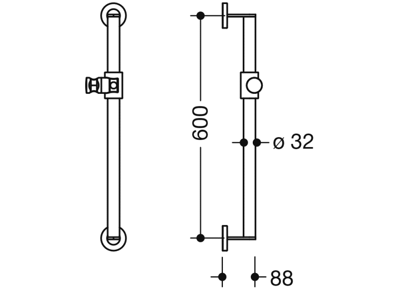 900.33.00040 держатель для душа HEWI System 900 - Вид №2