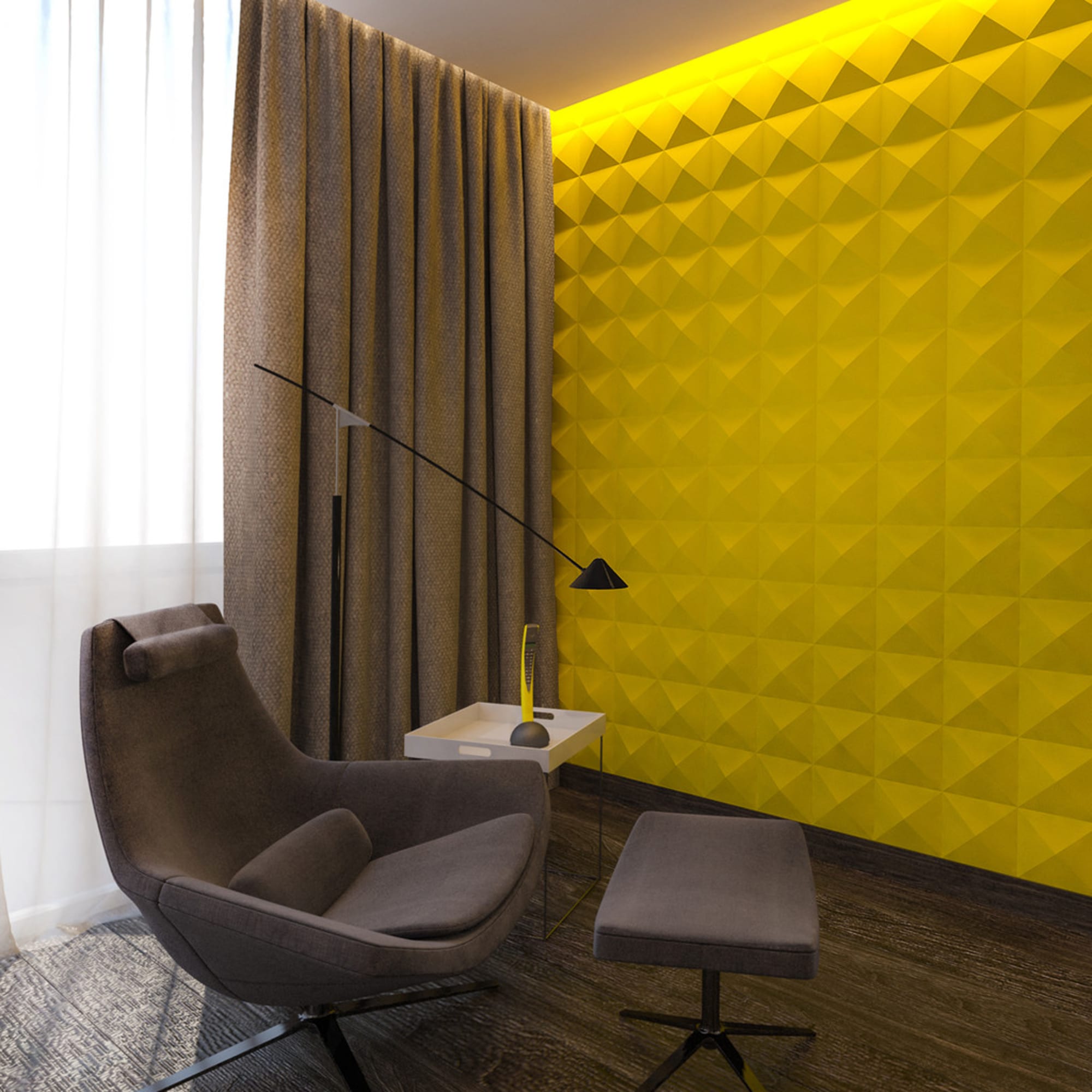 82399300 3D Панели матовые без покрытия 8 шт цвет белый Santreyd  - Вид №4