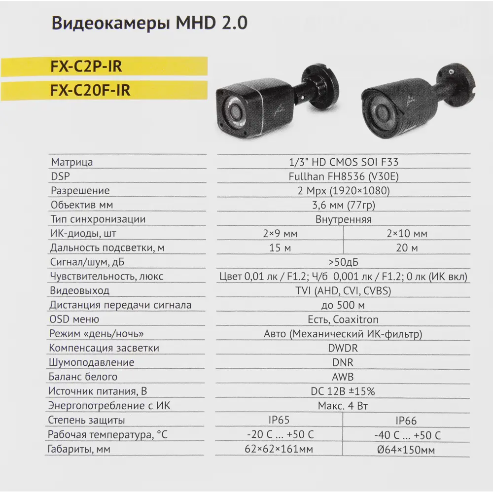 Камера уличная Fox FX-C1P-IR 2 Мп 2.8 мм 800p HD цилиндрическая 82466449 STLM-2129133 Santreyd  - Вид №5