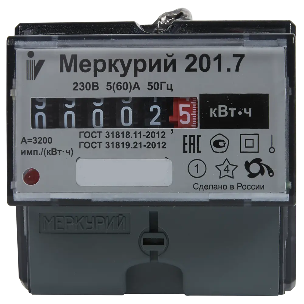 Счетчик электроэнергии МЕРКУРИЙ 201.7 для точного учета потребления 82171221 STLM-0021056