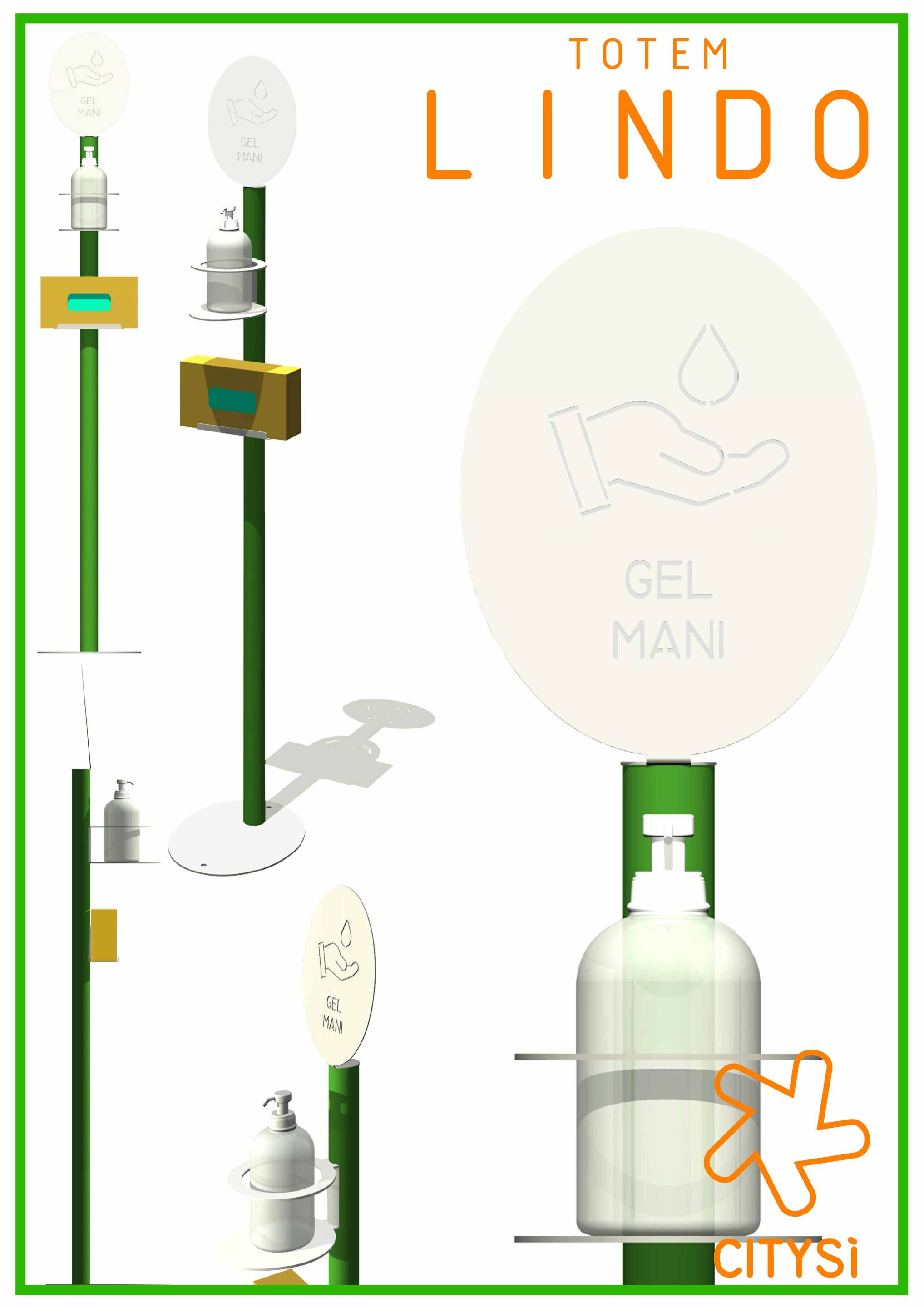 Металлический дезинфицирующий дозатор геля CITYSì SANISTAND LINDO ARCH-00096362 - Вид №8