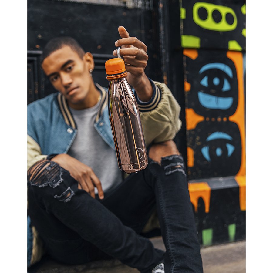 Термос 750 мл розовый металлик Chrome Rose Gold CHILLY'S BOTTLES ДИЗАЙНЕРСКИЕ 00-3947977 Золото;розовый  - Вид №1