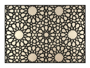 Прямоугольный ковер ручной работы с геометрическим рисунком