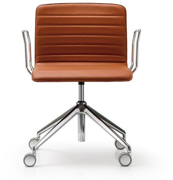 Quinti Sedute Офисное кресло в коже на жердочке с колесами Rudy sun-id-1479057 - Вид №1