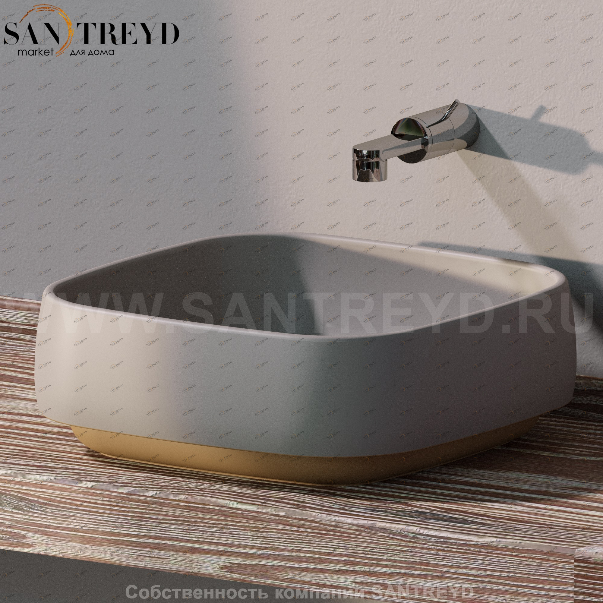 FG40A10199004 Накладная раковина на столешницу  квадратная Ceramica Flaminia Flag