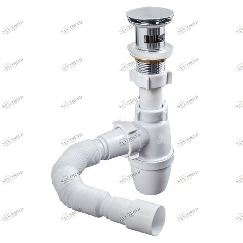 Сифон 1 1/4 40 с мет.вып. клик-клак А-3203 (О)+гибкая труба А-3203 ОРИО 151670