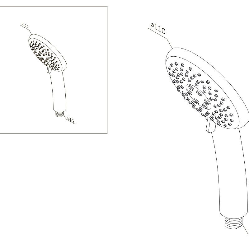 F0280000 ручной душ 110 мм 3 функции шт AM.PM Like - Вид №3