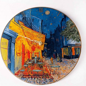 10566003 Goebel Часы 30см "Ночное кафе" Ван Гог Стекло