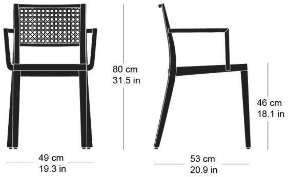 horgenglarus Штабелируемый стул из массива дерева с подлокотниками Lyra 6-540a - Вид №10