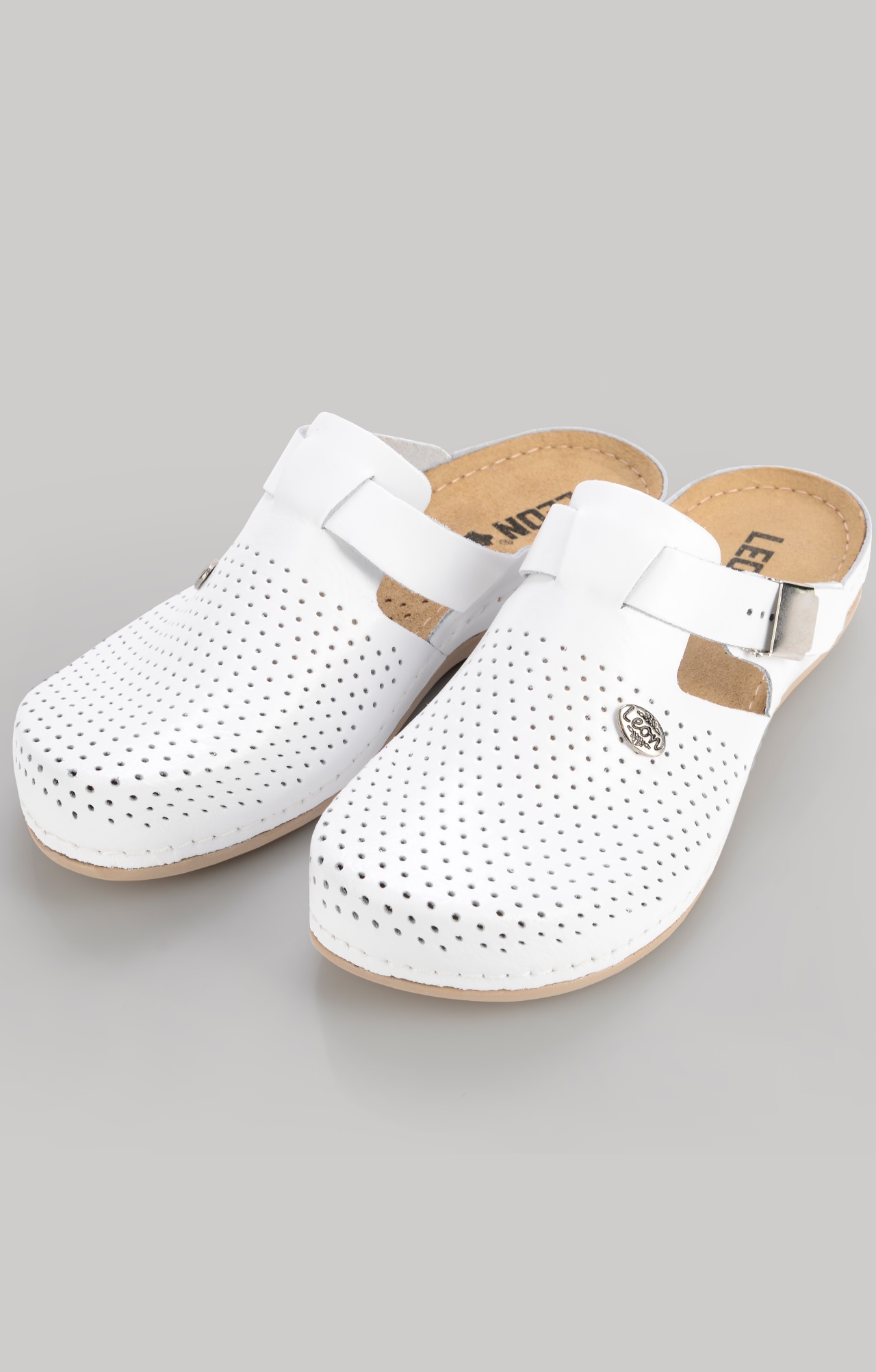 61966 Сабо "Leon" женские белые LEON  Медицинская обувь  размер 36  - Вид №1