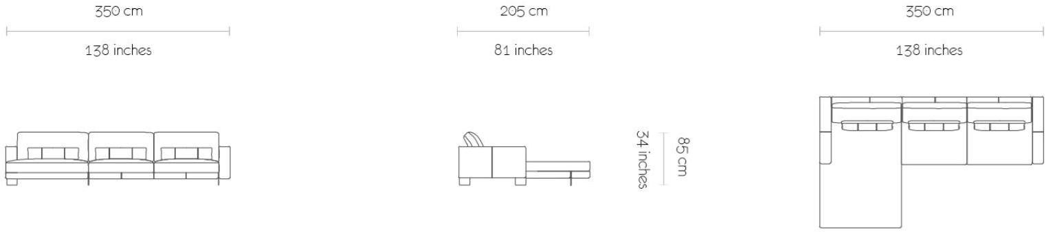 MORADA Диван из ткани с шезлонгом Divo Divo sec - Вид №4