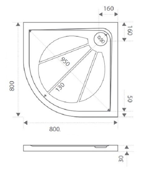 ЛП00012 Поддон Bas Эклипс Santreyd - Вид №1