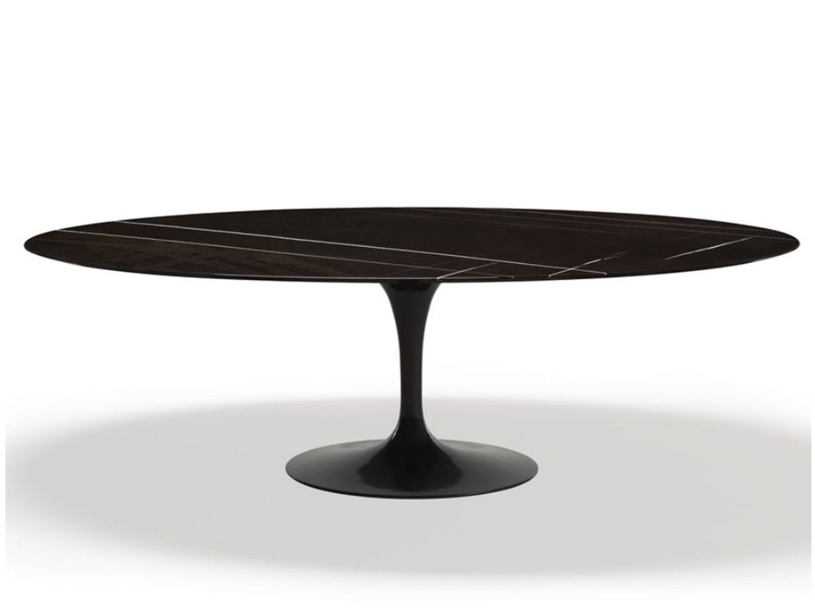 Овальный стол с мраморной столешницей и алюминиевым основанием Knoll Тюльпан ARCH-00081000 - Вид №2