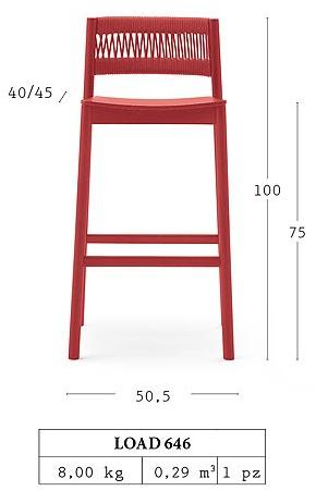 Billiani Табурет из бука Load 646 - Вид №2