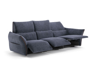 Тканевый диван с подставкой для ног на 3 места