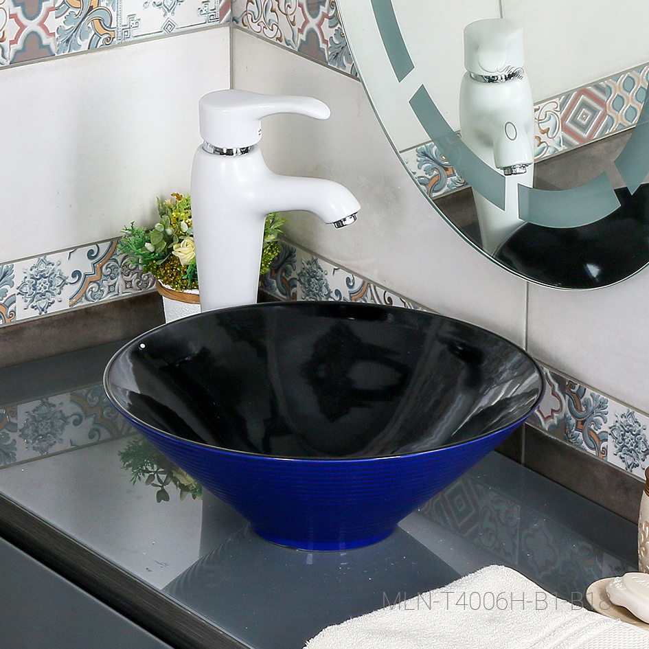 Накладная раковина melana mln-7020-b1+b18 (t4006hb1+b18 ) (сине-черная) 7020-B1+B18-806