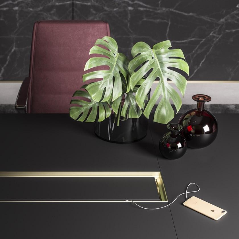 PROF Модульный деревянный стол для совещаний прямоугольной формы с системой прокладки кабелей Block 2.0 sun-id-1369355 - Вид №11