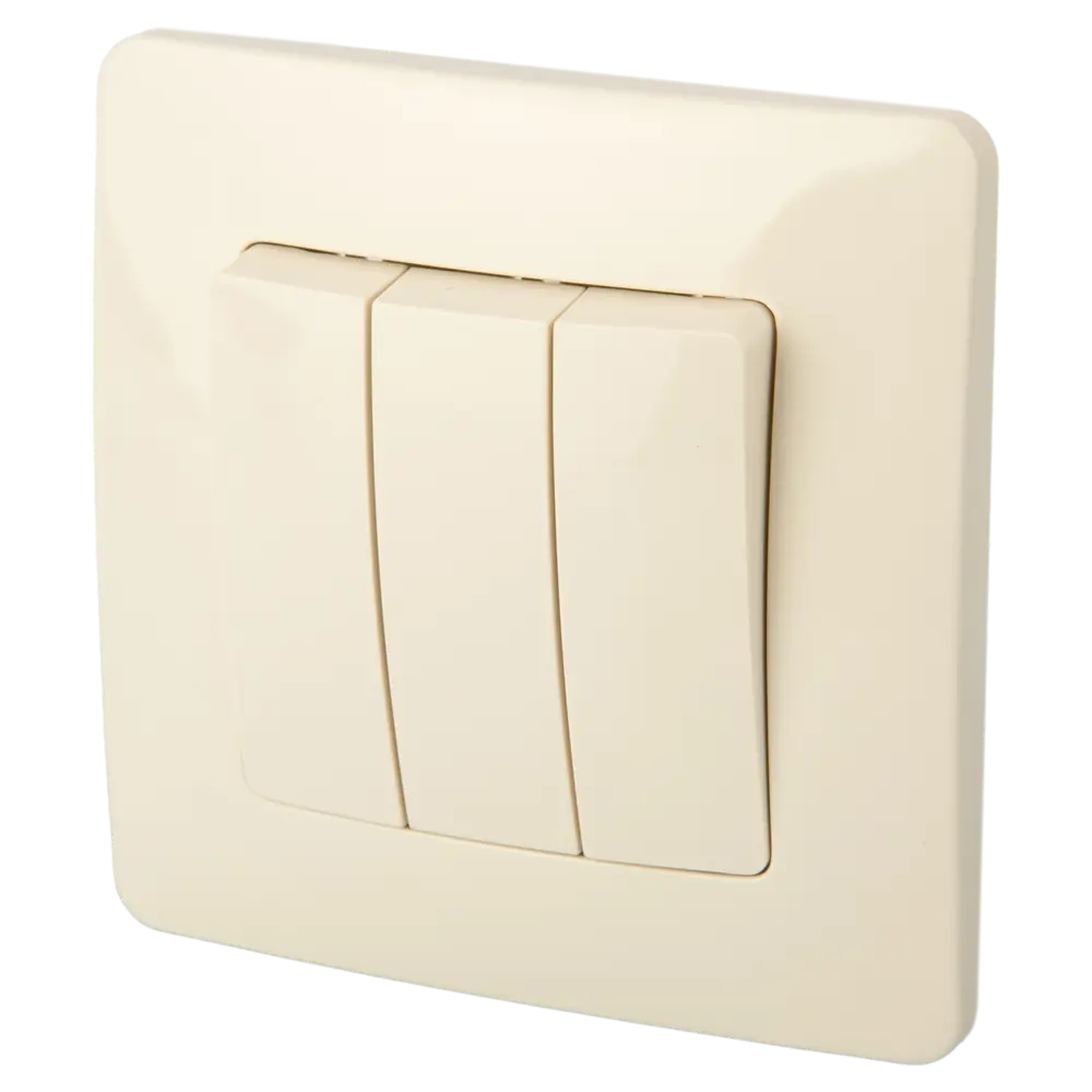 Выключатель SYSTEME ELECTRIC Blanca 3-клавишный бежевый глянцевый 86728925 STLM-1478906
