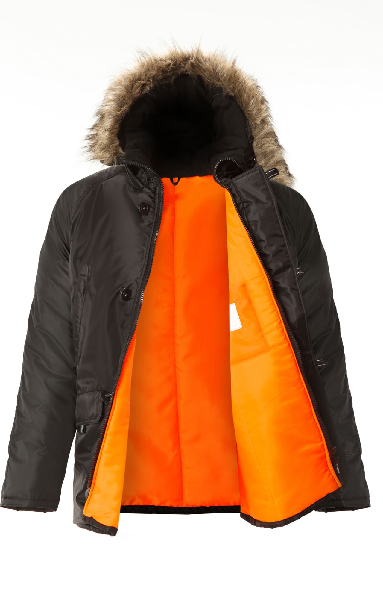 63580 Куртка "Север" удлиненная черная  Зимняя спецодежда  размер 44-46/170-176  - Вид №3